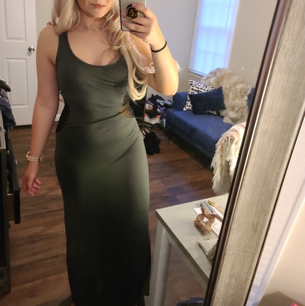 Green Maxi with cutouts